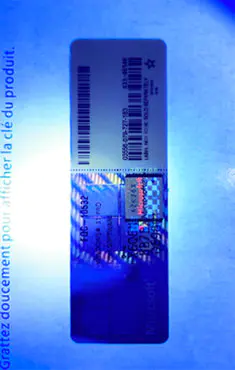 Windows OEM DVD authenticity verification under UV light