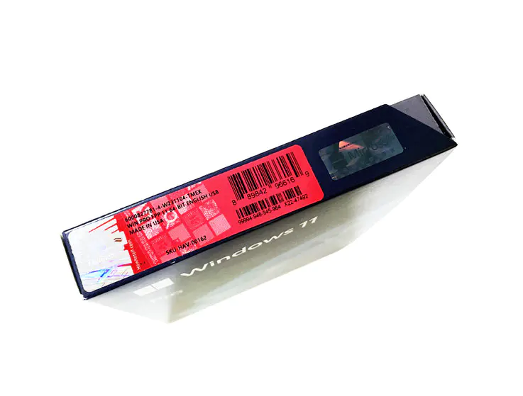 Product packaging side view